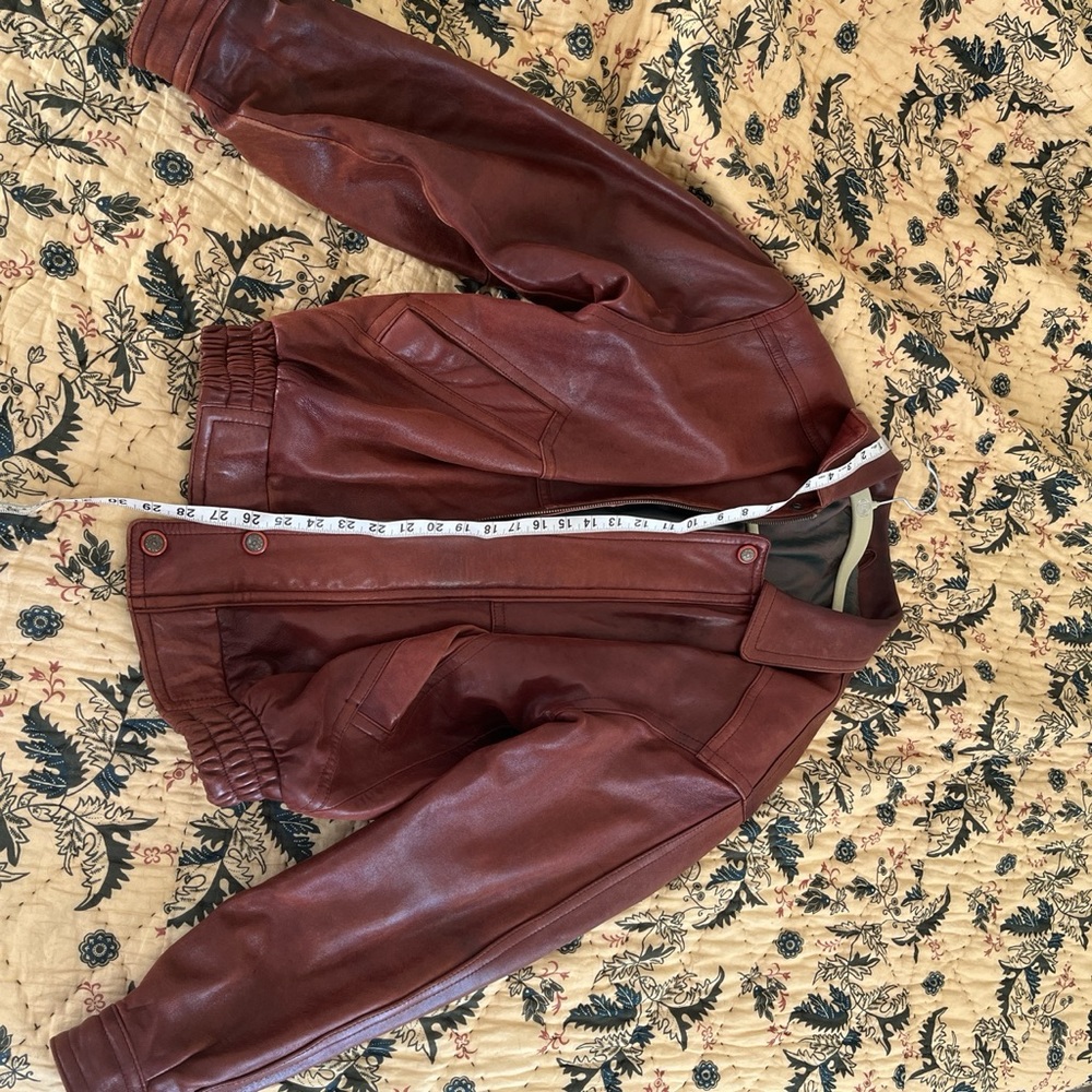 Brown leather jacket